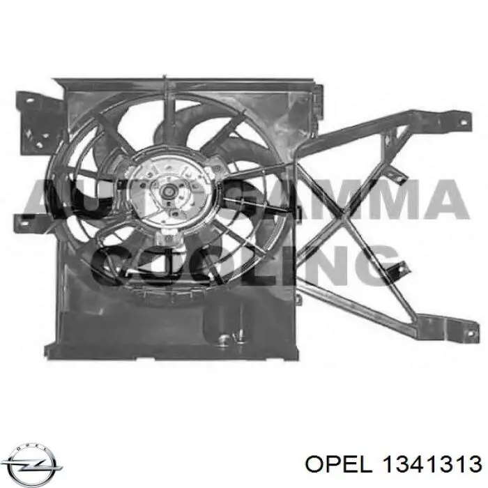 1341313 Opel электровентилятор охлаждения в сборе (мотор+крыльчатка)