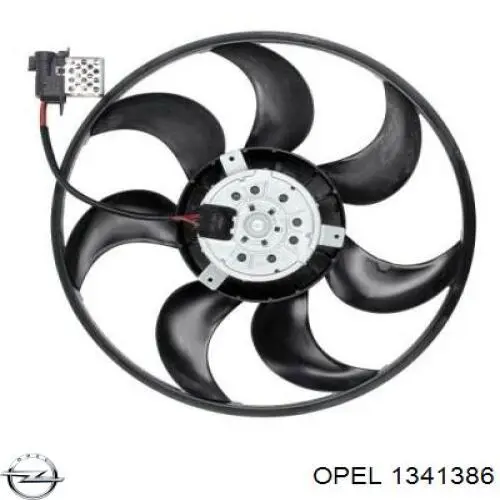 Купить 1341386 Opel Электровентилятор охлаждения в сборе (мотор+крыльчатка)
