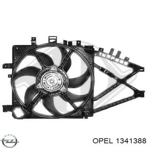 Электровентилятор охлаждения 1341388 Opel