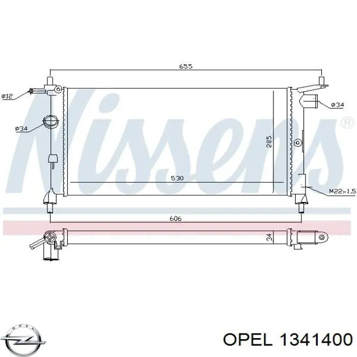 Купить 1341400 Opel Датчик включения вентилятора радиатора 