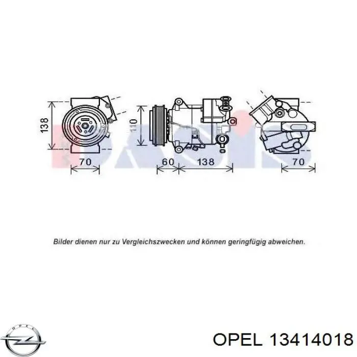 Купить 13414018 Opel Компрессор климатической установки