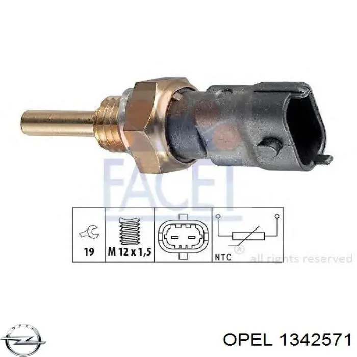 1342571 Opel датчик температуры охлаждающей жидкости