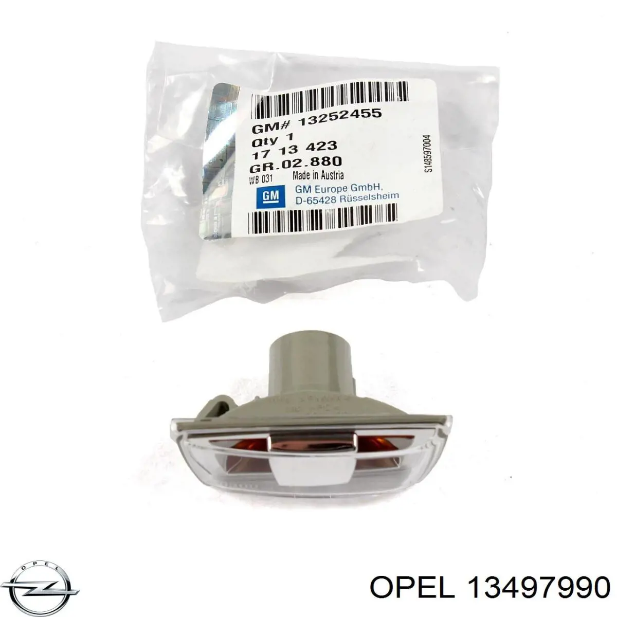 Повторитель поворота на крыле правый 13497990 Opel
