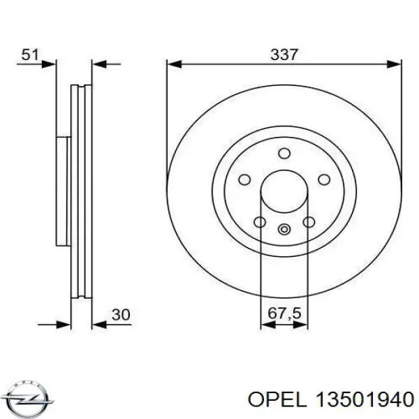 Купить 13501940 Opel Ротор тормозной