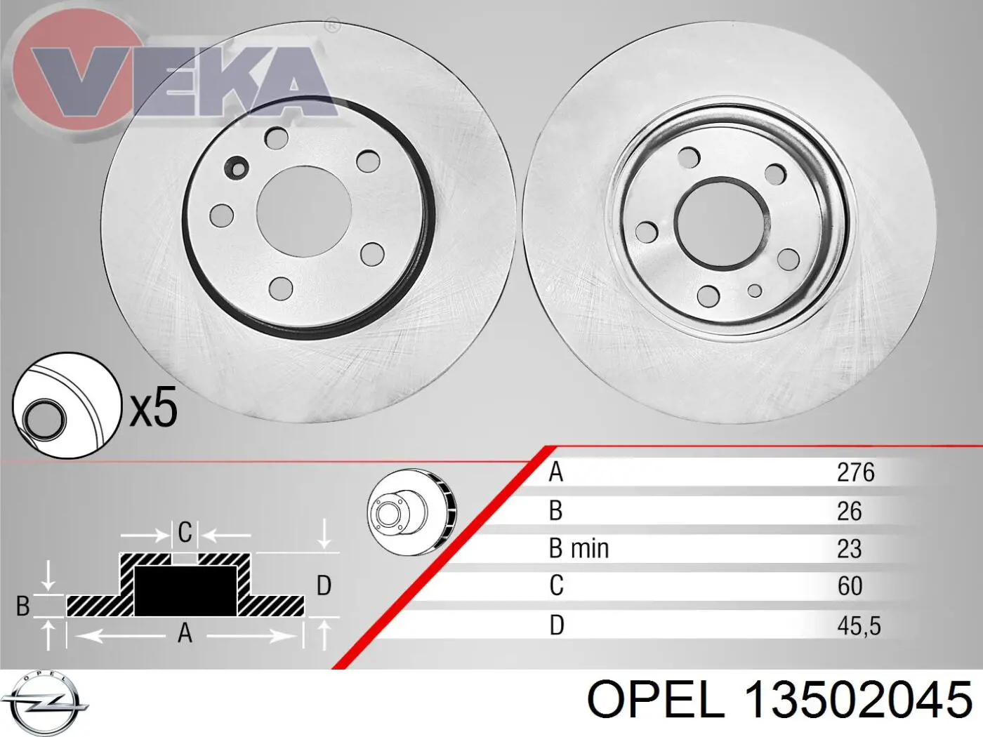13502045 Opel disco do freio dianteiro