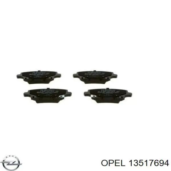 Задние тормозные колодки 13517694 Opel