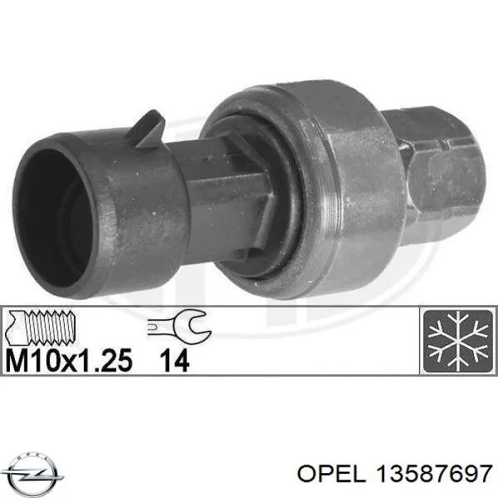 13587697 Opel sensor de pressão absoluta de aparelho de ar condicionado