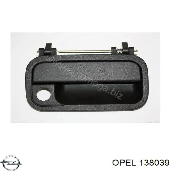 138039 Opel maçaneta dianteira esquerda externa da porta