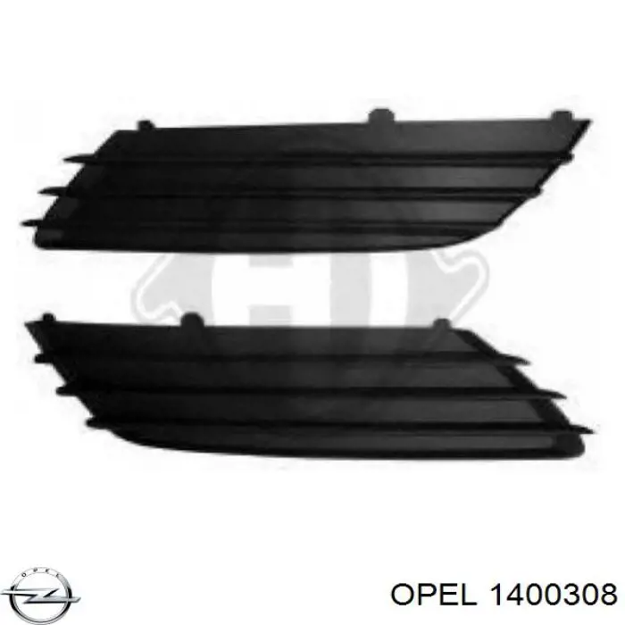 1400308 Opel Правая решетка переднего бампера