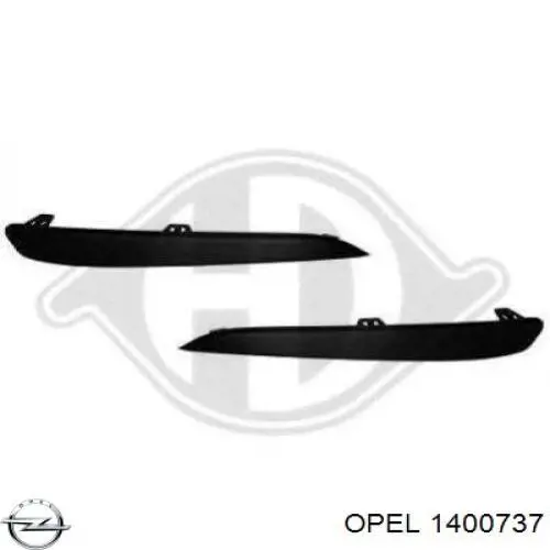 1400737 Opel Молдинг переднего бампера, правый