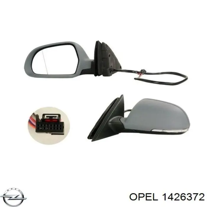 Правое боковое зеркало Opel 1426372