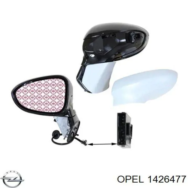 Стекло зеркала заднего вида, правого Opel 1426477 цена, от 11.50 USD