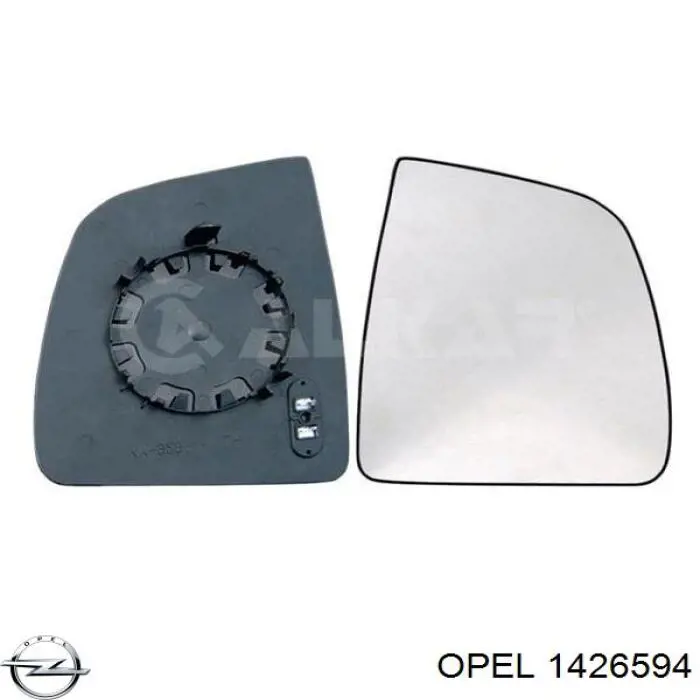 1426594 Opel зеркальный элемент зеркала заднего вида правого