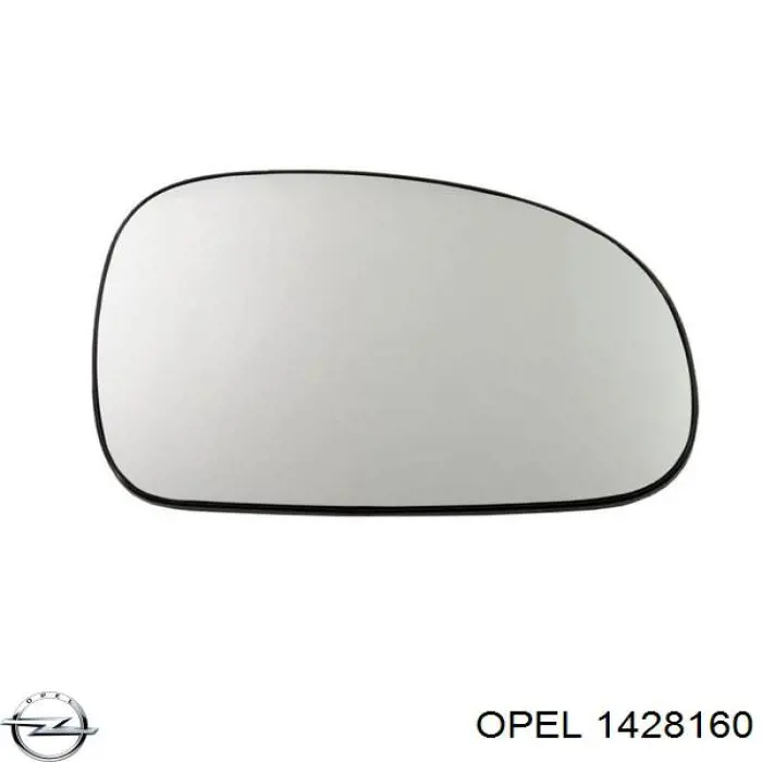 Стекло правого зеркала заднего вида 1428160 Opel