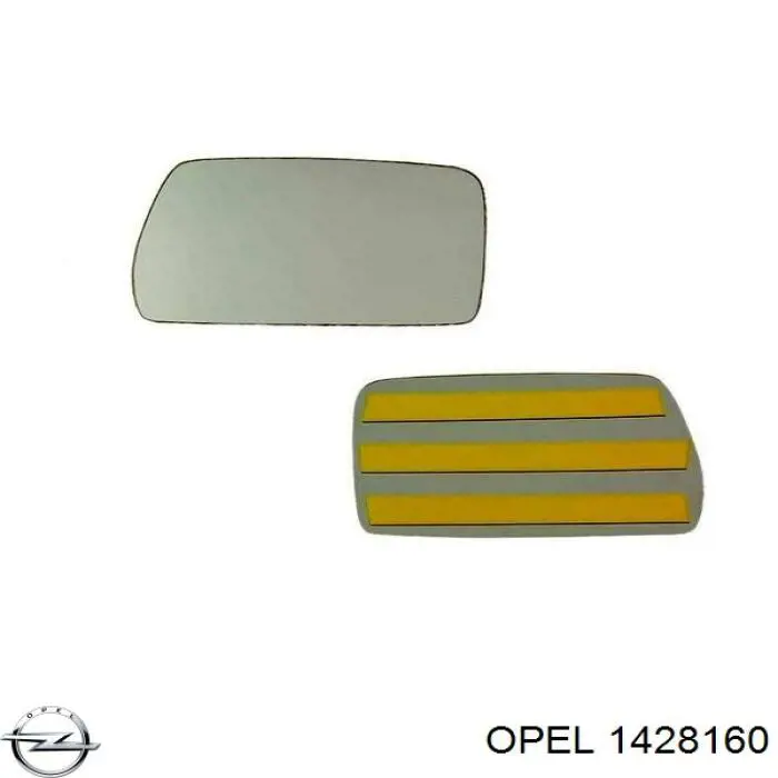 1428160 Opel Зеркальный элемент правого зеркала заднего вида