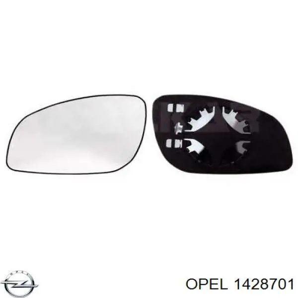 1428701 Opel зеркальный элемент зеркала заднего вида левого