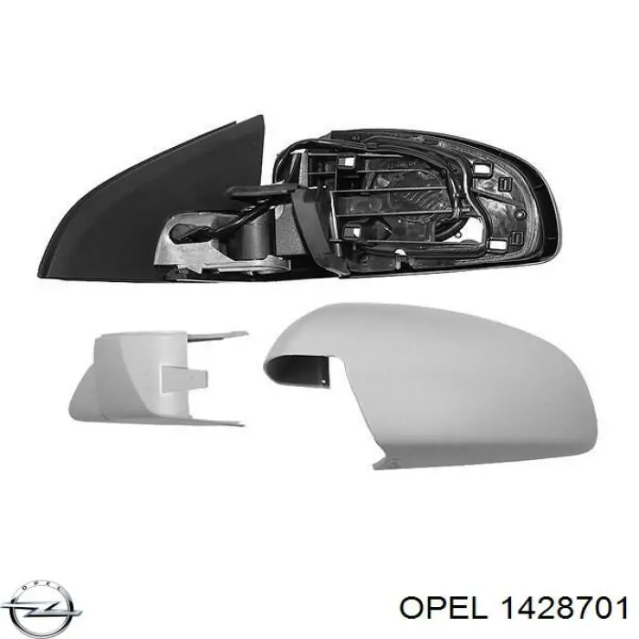 Зеркальный элемент левый Opel 1428701