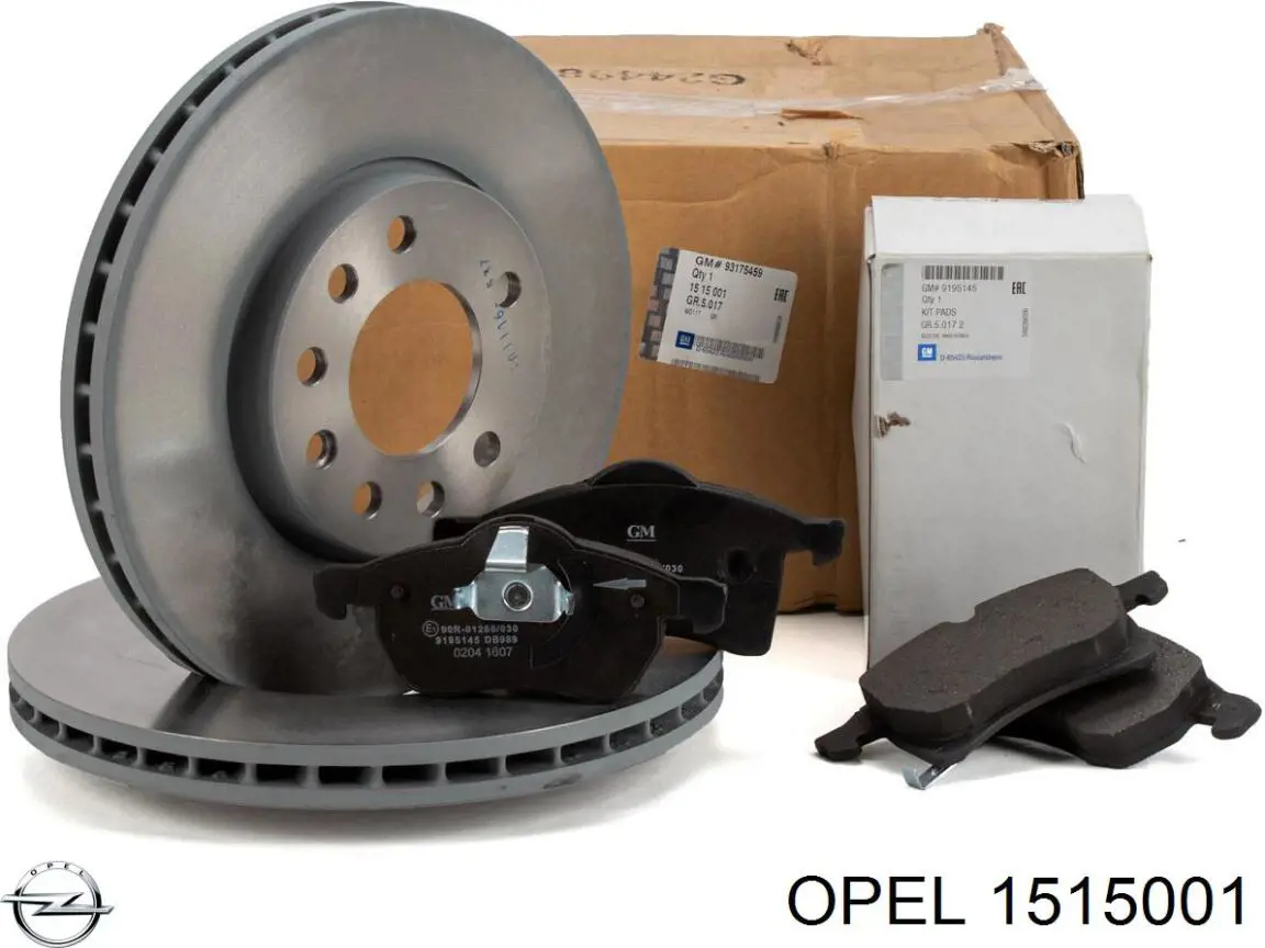 1515001 Opel колодки тормозные передние дисковые