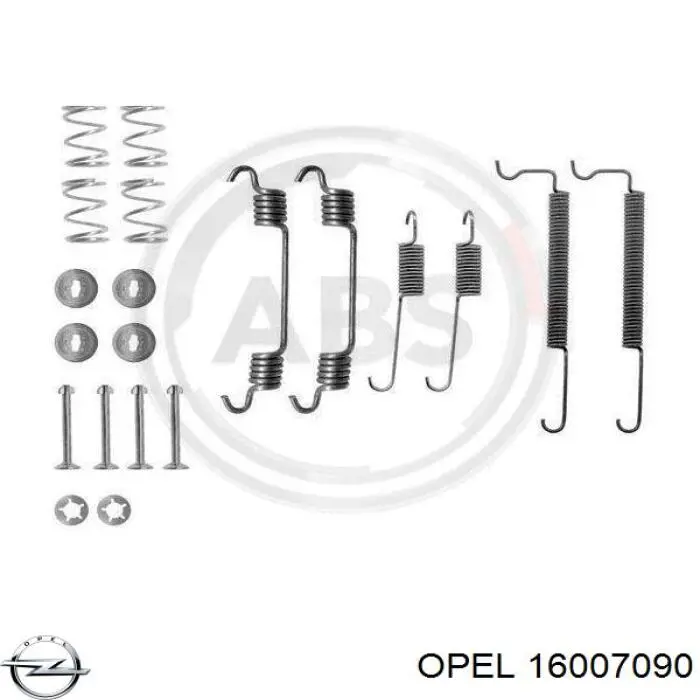 Монтажный комплект задних барабанных колодок 16007090 Opel