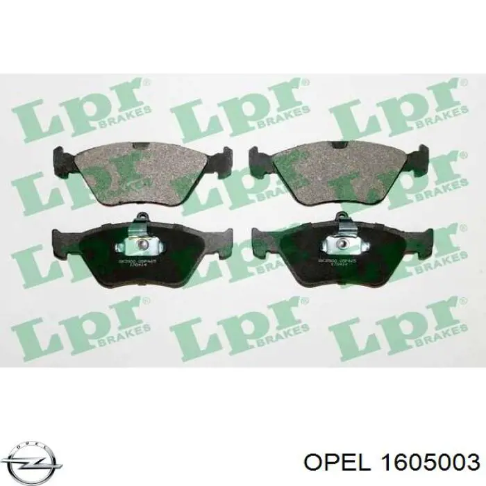 Передние тормозные колодки 1605003 Opel