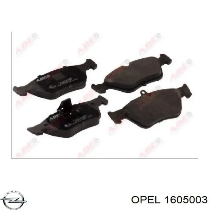 1605003 Opel колодки тормозные передние дисковые