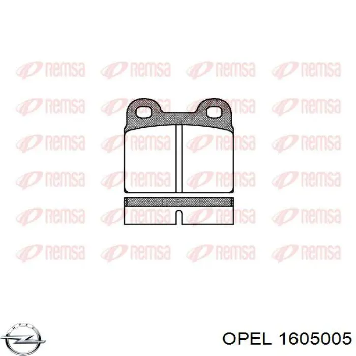 Купить 1605005 Opel Колодки тормозные задние, дисковые