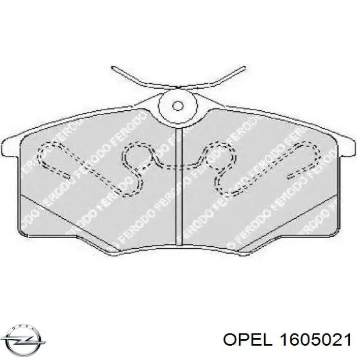 1605021 Opel передние тормозные колодки