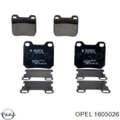 1605026 Opel колодки тормозные задние дисковые