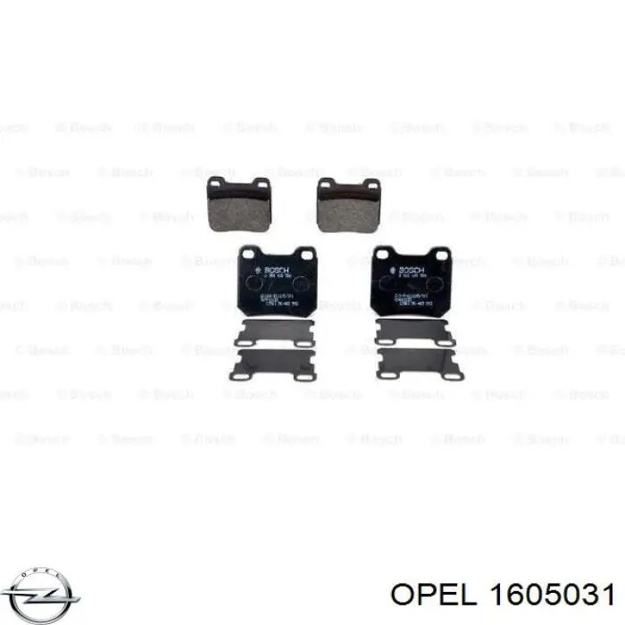 Задние тормозные колодки 1605031 Opel