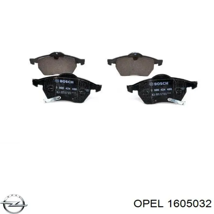 1605032 Opel колодки тормозные передние дисковые