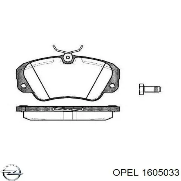 1605033 Opel Колодки передние