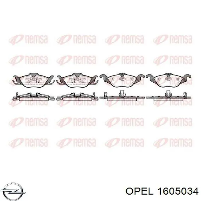 Купить 1605034 Opel Колодки тормозные