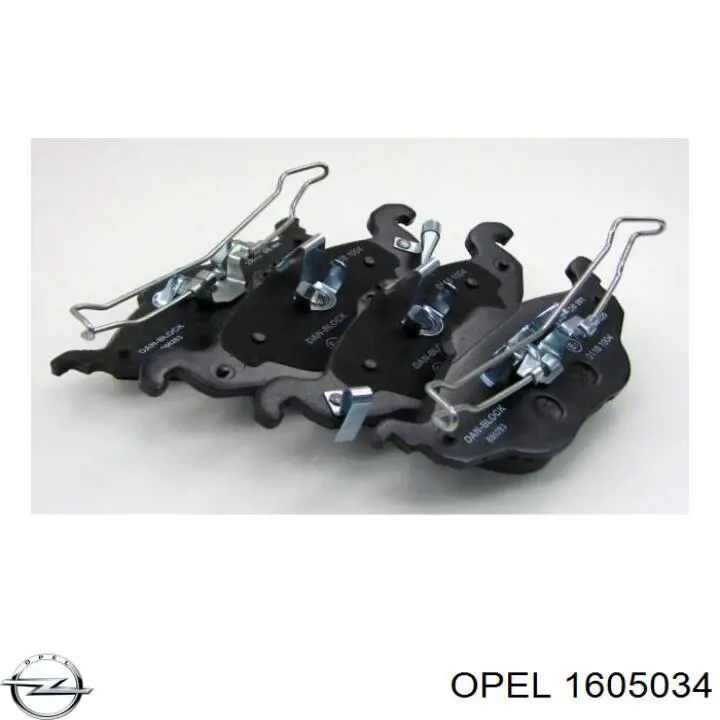 Передние тормозные колодки 1605034 Opel
