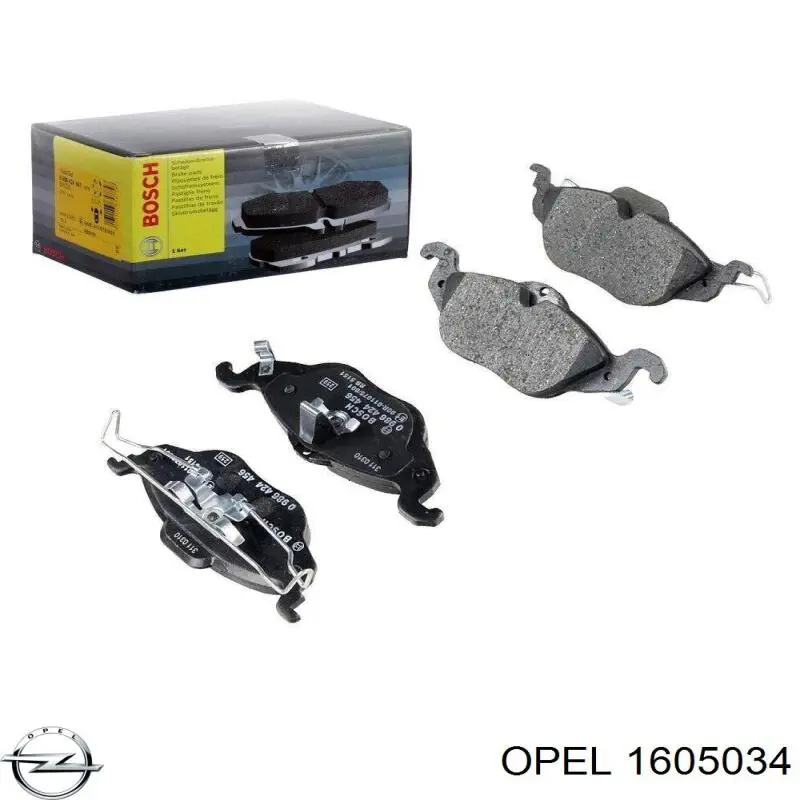1605034 Opel колодки тормозные передние дисковые