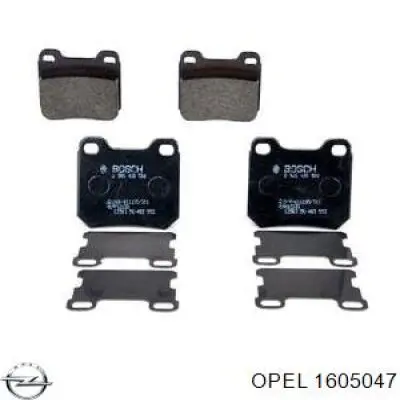 1605047 Opel колодки тормозные задние дисковые