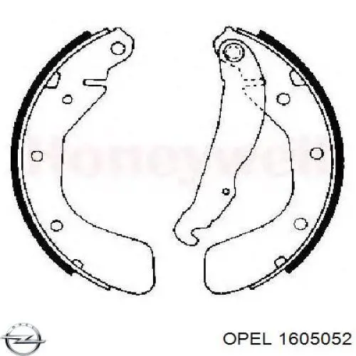 1605052 Opel задние барабанные колодки