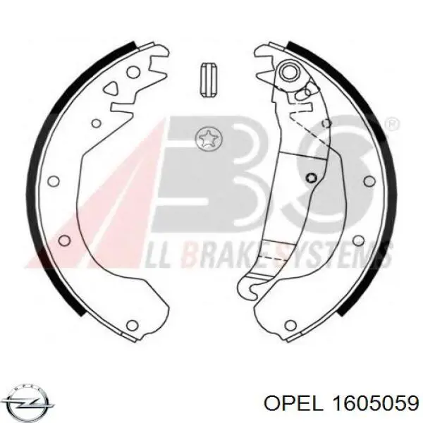 Задние барабанные колодки 1605059 Opel