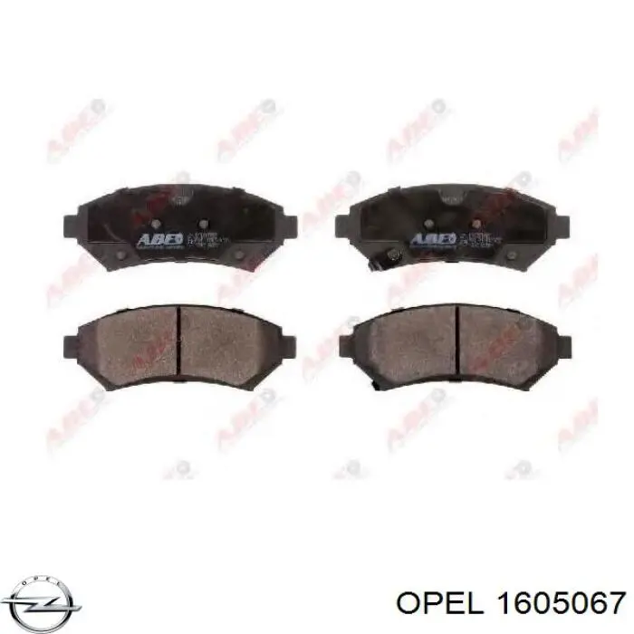 1605067 Opel колодки тормозные передние дисковые