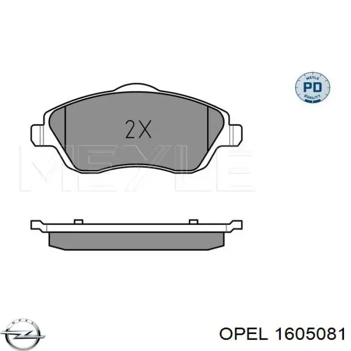 Купить 1605081 Opel Колодки тормозные