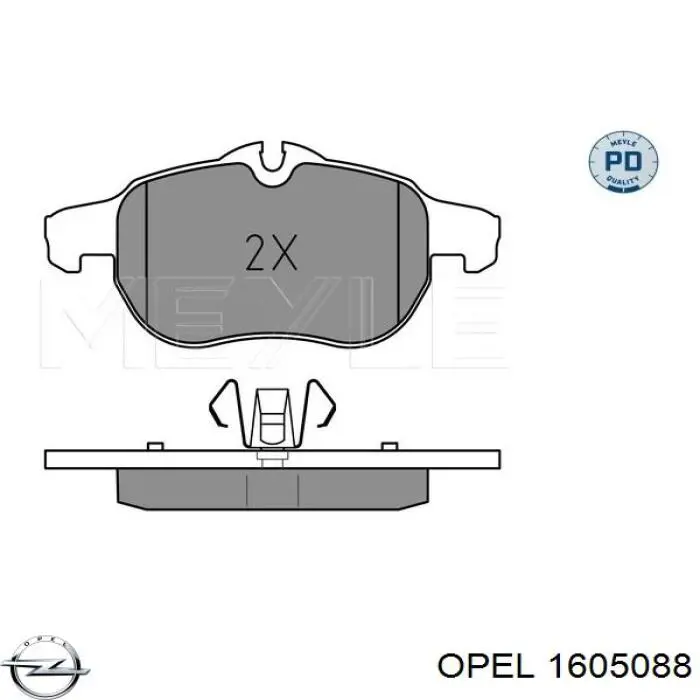 1605088 Opel колодки тормозные передние дисковые