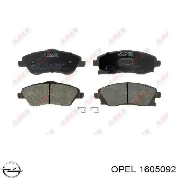 1605092 Opel колодки тормозные передние дисковые
