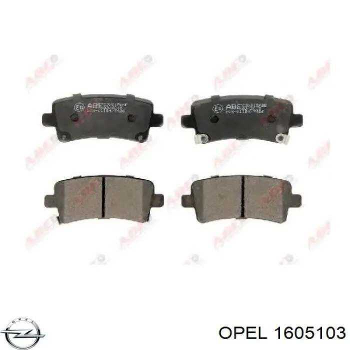 1605103 Opel колодки тормозные задние дисковые