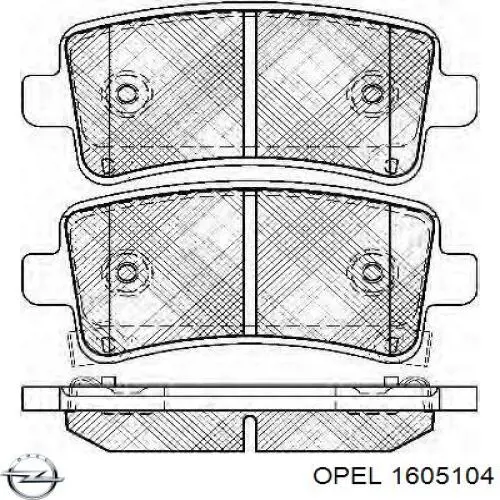 Задние дисковые колодки Opel 1605104