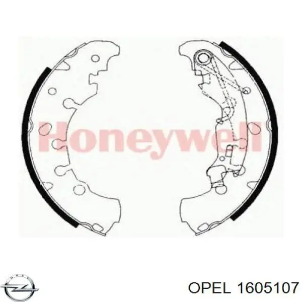 Купить 1605107 Opel Задние барабанные тормозные колодки