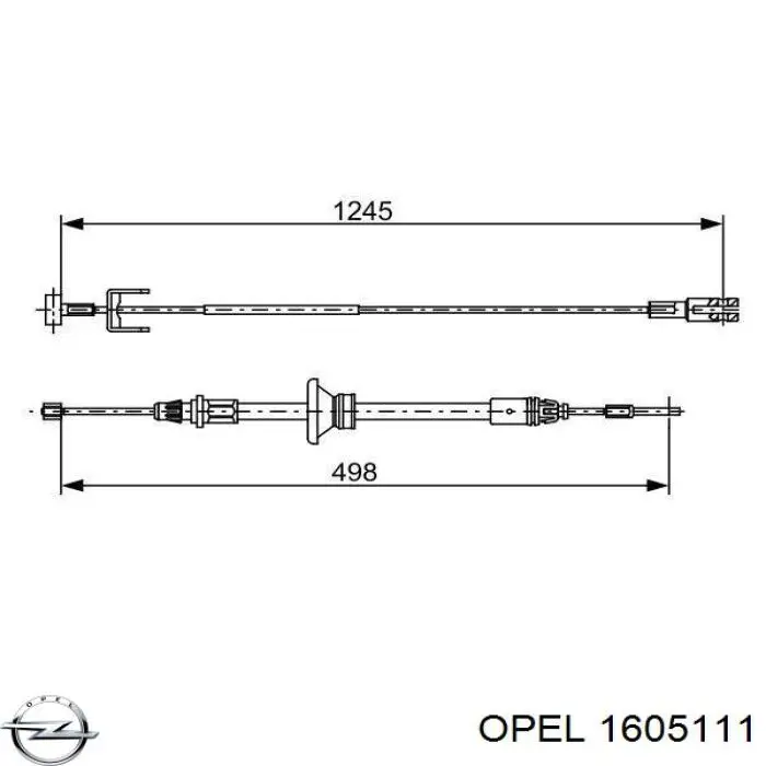 Передний трос ручника 1605111 Opel