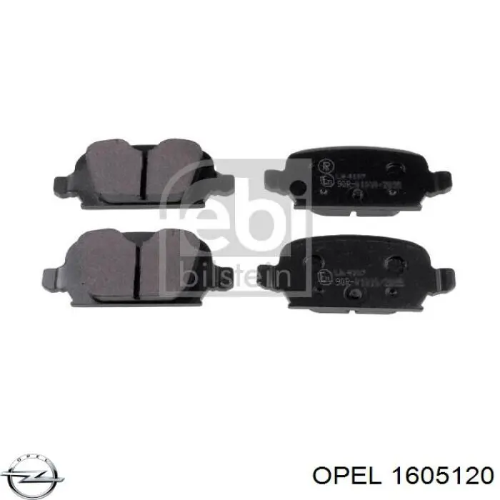 Задние тормозные колодки 1605120 Opel