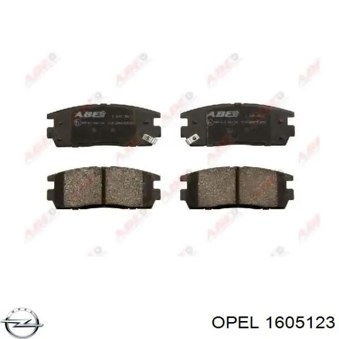 1605123 Opel задние тормозные колодки