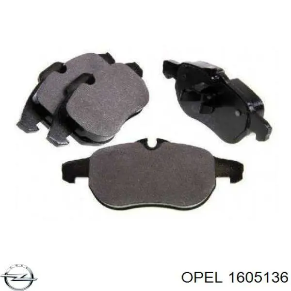 1605136 Opel колодки тормозные передние дисковые