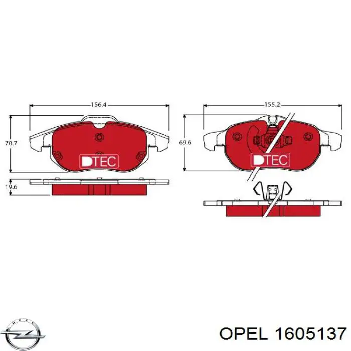 Колодки Opel 1605137 цена, от 18.75 USD