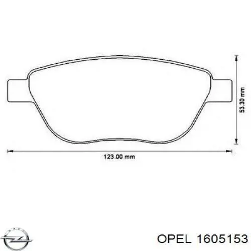 16 05 153 Opel колодки тормозные передние дисковые